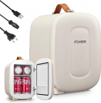 FOHERE Minik&uuml;lmik 5 liitrit / 6 purki, t&auml;iendav USB toide, 220 V AC/12 V DC, jookide ja nahahoolduse minik&uuml;lmik magamistuppa, autosse, &uuml;hiselamutesse, kontorisse, valge v&auml;rviga