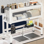 ZQFHSX ZUGIATP 3-astmeline metallist n&otilde;udekuivatusrest koos kaanega Ruumis&auml;&auml;stlik magnetilise sulgemisega 65cm pikk Elegantne must viimistlus