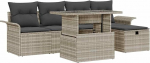 Rantry 6-teiliges Garten-Sofa-Set mit Kissen in Hellgrau Poly-Rattan Gartenlounge Model3359669