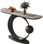 Moderner schmaler Eingangstisch, schwarz, Konsolen-Sofatisch mit Ablagefl&auml;chen, stilvolle 120 cm, Flurm&ouml;bel f&uuml;r Wohnzimmer und Eingangsbereich