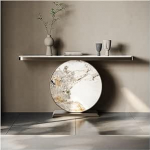 Zephyria Stilvoller Konsolentisch, 35,4" moderner Eingangstisch mit Sensorlicht, Konsole aus Kunstmarmor,f&uuml;r Eingangsbereich, Sofa & Wohnzimmer