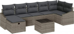 Rantry 8-teiliges Garten Sofa Set mit Kissen Graues Kunststoff-Rattan Gartenlounge Model3360640