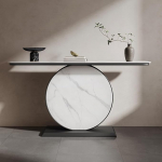 Generisch Konsolentisch f&uuml;r den Eingangsbereich, moderner Beistelltisch, Foyertisch, moderner Langer Sofatisch f&uuml;r Wohnzimmer, Flur, Foyer (Schwarz+Wei&szlig;, 150 cm/59 Zoll)