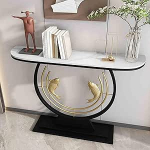 Modernne t&ouml;&ouml;stuslik konsoollaud &uuml;mmarguse alusega - kitsas sissep&auml;&auml;sulaud elutuppa diivanilaud valge viimistlusega 100cm - stiilne sisekujundus