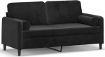 3200886 2-kohaline diivan koos dekoratiivpadjaga 140 cm Velvet Black