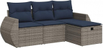 Garten-Sofagarnitur mit Stauraum & Fu&szlig;hocker - PE-Rattan, 55x53x34 cm, f&uuml;r Terrasse und Innenhof Model3325557