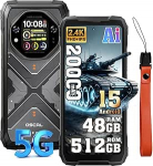 OSCAL Tank 1 (48+512) 5G V&auml;limaa mobiiltelefon ilma lepinguta Android 15, 20000 mAh V&auml;litingimustes kasutatav nutitelefon AI mobiiltelefon, 6,78-tolline FHD + topeltekraaniga ehitusplatsi mobiiltelefon, 64MP + 50MP