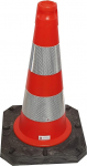 UvV&reg; Reflective Traffic Cone, 50 cm, Red-Orange, 2.5 kg + Highly Reflective RA2/C Foil Rings, Traffic Cones (1 x 50 cm Standard)