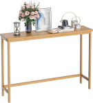VASMIA Narrow Console Table, 100 cm Bamboo Side Table, Hallway Table, Small Exhibition Table, Sofa Table for Small Space, for Entrance, Hallway, Foyer, Living Room, Natural