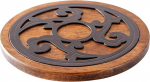 Pot Trivet, Pot Mat Made of Wood and Metal, Solid Wood, Round, Diameter 20 cm, Heat Resistant, Sustainable, Trivet for Hot Pots Pans Casserole Dishes Teapot for Kitchen Dining Table