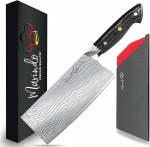 Marindo Chinese Chef's Knife Stainless Steel 18 cm Blade Length Kitchen Hatchet with Triple Riveted Wooden Handle Chopping Knife Chinese Meat Knife Extremely Sharp Includes Gift Box