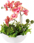 Artificial Plant Orchids Artificial Flowers Artificial Flowers Like Real with Real Touch Flowers in Ceramic Pot Table Decoration Window Sill Decoration Height 35 cm Pink