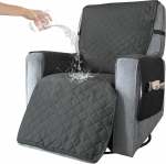 BXFUL Armchair Protector, Relaxer Chair Cushion, Relax, Sofa Throw, 1-Seater Armchair Protector for Dogs, Quilted Furniture Protection for Leather Sofa (L, Dark Grey)