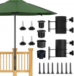 Niciksty p&auml;ikesevarju hoidja koos plastkattega, vastupidav p&auml;ikesevarju hoidja &otilde;ue, r&otilde;dule, &otilde;ue, aeda, sobib 50 mm vihmavarjuposti l&auml;bim&otilde;&otilde;dule, must