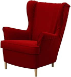 Soferia &uuml;hilduv asenduskate Strandmon tugitoolile, Elegance Red kangas (plekikindel, vetth&uuml;lgav ja kriimustuskindel), punane