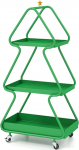 FANTASK Metallist k&uuml;ljelaud ratastel, 50 x 31,5 x 102 cm, 3-astmeline puukujuline serveerimisvanker, k&ouml;&ouml;gik&auml;ru t&auml;hega, suupistelaud j&otilde;uludeks, k&ouml;&ouml;ki, vannituppa, kontorisse (roheline)