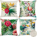 Artscope veekindlad padjakatted, 4 puuvillasest linasest hingavast padjakotist pakett terrassi, aia, talumajapidamise sisustuse jaoks, 45 x 45 cm