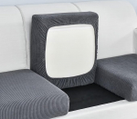 High Stretch Diivan Cover 4 Seater, Non Slip Diivan Slipcovers, Jacquard Spandex Couch Covers, Diivan Protectors from Pets, L Shape Sofa Protector, Dark Grey, Large 4-Seater