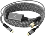 Ethernet + 100 W PD USB-C adapter (1,8 meetrit), 1 Gbps Gigabit C-t&uuml;&uuml;pi RJ45 LAN v&otilde;rguadapter koos toiteallikaga - &uuml;hildub s&uuml;learvuti, MacBook Pro/Air, Dell XPS, iPad Pro, iPhone15/16/17-ga