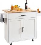 VEVOR Serving Trolley K&ouml;&ouml;gik&auml;ru 1190 x 695 x 905 mm, 90,7 kg kandev&otilde;ime K&ouml;&ouml;gisaare k&ouml;&ouml;gikappide k&auml;ru K&ouml;&ouml;gik&auml;ru koos r&auml;tikuhoidjaga ja 1 sahtliga, mikrolaineahju kapp k&ouml;&ouml;gik&auml;ru t&auml;ispuidust