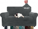 XINEAGE Sametist diivanikate 2-kohaline, Stretch diivanikate elutuppa, paks pehme diivani viskamine, libisemiskindel diivanikate koertele, lemmikloomadele (2-kohaline, hall)