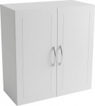 Relaxdays Vannitoa seinakapp, 2 kambrit, k&otilde;rgus x laius x s&uuml;gavus: 60 x 60 x 30 cm, reguleeritav riiul, kitsas vannitoakapp, MDF, valge