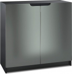 Vladon Logan Sideboard, Made in Germany, 2-ukseline kapp, matt must / grafiit satiinmatt (82 x 78 x 37 cm)