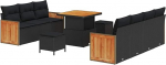 Model3365214 10-osaline aia diivan komplekt koos pehmendusega Must pol&uuml; rotangist Akaatsia 3-osaline aia s&ouml;&ouml;gilaud komplekt koos pehmendusega Must pol&uuml; rotangist Akaatsia Garden Lounge