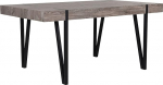 Beliani Adena Robust Dining Table with Industrial Design 180 x 90 cm Dark Brown/Black