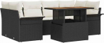 7-teiliges Garten Sofa Set mit Kissen Schwarz Poly Rattan Gartenlounge Model3358021