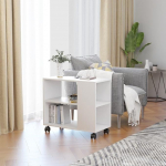 K&otilde;rvallaud valge 70 x 35 x 55 cm ratastega diivanile v&otilde;i voodile puidust