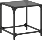 vidaXL klaasist kohvilaud, roostevabast terasest raamiga kohvilaud, diivanilaud elutuppa, k&otilde;rvallaud, teelaud, must teras