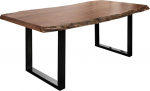 MASSIVMOEBEL24.DE Freeform 5 Akaatsiapuu laud 180 x 90 x 77 cm Looduslik lakitud / U-jalad l&auml;ikiv antratsiit
