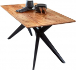 SAM Heidi s&ouml;&ouml;gitoa laud 180 x 90 cm Massiivne akaatsiapuu naturaalne laudaplaat 26 mm &Scaron;veitsi serva Airloft raamiga must metall