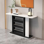 T&ouml;&ouml;stuslik konsoollaud sissep&auml;&auml;sualale, kitsas k&uuml;ljelaud, puitlaastplaadist lauaplaadiga koridorilaud, kompaktne diivanilaud loomingulise v&otilde;rega raamiga, elutuppa ja magamistuppa