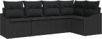 5-teiliges Garten Sofa Set mit Kissen Schwarz Poly-Rattan Gartenlounge Model3346723