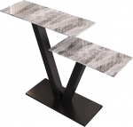 Kitsas Itaalia konsoollaud - beež kiviplaat, sepistatud rauast raam, offset disain elutuppa, esikusse, esikusse - 120 x 30 x 80 cm, stiilne kodum&ouml;&ouml;bel