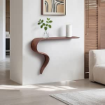 Kitsas tuhk konsoollaud esikusse, riiulid esikusse, esikuslaud esikusse, seinale kinnitatav, 100 x 16 x 60 cm (pruun)