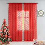 YJ YANJUN Punased &otilde;hukesed kardinad 96 tolli pikkune elutuppa 2 paneeli ilusad lille j&otilde;ulukaunistused aken 52x96 tolli punane