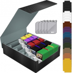 5-Reihige Deck Box, Sammelkarten Aufbewahrungsbox halt 3800+ Karten f&uuml;r TCG/Magic the Gathering (MTG)/ YuGiOh/Sport/Commander Karte, Magnetische Spielkarte Deckbox mit 5 Kartenhalter