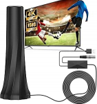 DVB-T2/DVB-T antenn, siseruumide antenn telerite jaoks koos v&otilde;imendiga, tugevalt tugevdatud magnetilise alusega teleantenn, 360&deg; vastuv&otilde;tt, toetab 4K/1080P HD-kanaleid ja k&otilde;iki telereid.