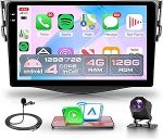 4G+128G traadita Carplay Android 15 autoraadio Toyota RAV4 2007-2012 9-tolline Incell puuteekraaniga autoraadio traadita Android auto GPS navigatsiooniga WiFi peeglilink Bluetooth FM/RDS/EQ/SWC tagumine vaade