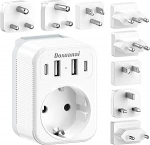Maailma reisiadapteri komplekt, universaalne adapter USB C, t&uuml;&uuml;p A/C/G/B/L/J/M/D, rahvusvaheline pistikupesa adapter USA, Kanada, Euroopa, Suurbritannia, L&otilde;una-Aafrika, Jaapan, Hiina, Austraalia, Itaalia, &Scaron;veits.