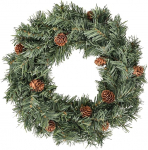 30 cm j&otilde;ulup&auml;rg, suur uksep&auml;rg j&otilde;uludeks realistlike m&auml;nnik&auml;bidega, lehep&auml;rg PVC, dekoratiivne p&auml;rg j&otilde;ulup&auml;rg uksele, seinale, kaminale, seinale riputamiseks ja j&otilde;ulukaunistuseks