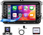 4G + 64G juhtmevaba Carplay autoraadio VW Golf 5 6 Passat Polo Tiguan Touran Caddy Skoda Seat 7-tolline autoraadio Android auto peeglilink GPS navigatsioon WiFi Bluetooth FM/RDS/EQ roolijuhtimine