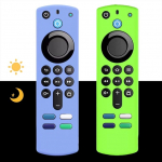 Silikon-Ersatz-Fernbedienung f&uuml;r 4K/HD-Streaming-Fernbedienung, rutschfest, waschbar, Schutz-Fernbedienung mit Umh&auml;ngeband, Himmelblau und Gr&uuml;n, 2 St&uuml;ck