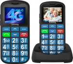 USHINING 4G vanemate mobiiltelefon ilma lepinguta, mobiiltelefon Lihtne suurte nuppudega mobiiltelefon eakatele koos SOS h&auml;daabik&otilde;nede nupu laadimisjaamaga USB-C taskulamp kiirvalimine &auml;ratuskell pikk