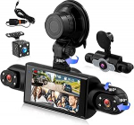 4 Kanal Dashcam Auto 360&deg;, 4 Kamera 1080P Vorne und Hinten Links Rechts, 3 Zoll 1080P Dash Kamera f&uuml;r Autos mit Nachtsicht, Loop Video, 24H Park&uuml;berwachung, Einparkhilfe