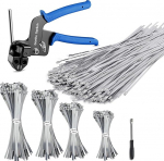 Goethe Garden metallist kaablisidemed, roostevabast terasest kaablisidemed koos tangidega, 150 tk kaablisideme komplekt roostevabast terasest, roostevabast terasest kaablisidemed 7,9 x 300/250/200/150 mm.