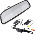 BW&reg; DIY auto tagumise vaate komplekt traadita IR tagurdusauto tagurduskaamera ja 4,3-tolline auto peegli monitor